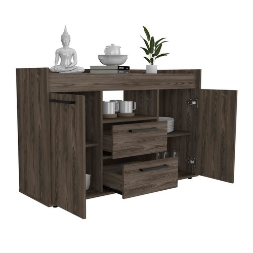 Dark walnut buffet sideboard - sideboard, 2