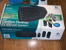 Logitech Cordless Desktop EX100 Keyboard With Speakers Stamped 2008 New In Box