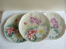 3 Assiettes en barbotine Badonviller époque Art Nouveau 1910