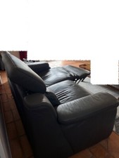 CANAPE CUIR + FAUTEUIL IMOLA semi electrique à enlever sur 06