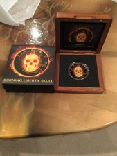Burning Walking Liberty Skull