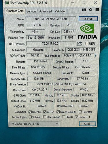 Carte graphique gigabyte gts - carte,