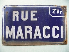 Très ancienne plaque de rue de Lille Rue MARACCI début XX ème siècle