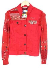 Desigual Chaq Kyle Veste Femmes Ue 34 Tricot Extensible Manches Sequin Brodé