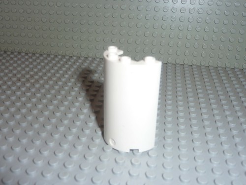 Lego white cylinder half 2x4x5 - cylinder,
