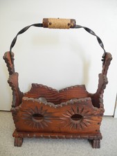 porte revues ancien brutaliste déco rustique vintage magazine rack brutalist 50s