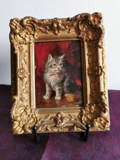 Tableau Huile Sur Panneau Signé Jules Gustave Leroy XIXe XXeme Chat Ancien