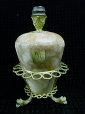 POT TABAC TRIPODE TETE DRAGON SYSTÈME BOUGEOIR PORTE PIPE BRONZE MARBRE ALBATRE