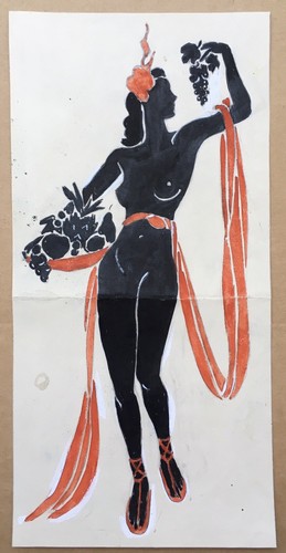 Gouache art déco portrait - art,