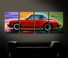 Rouge Porsche 911 Targa Toile