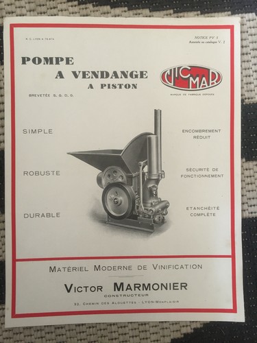 Pompe vendange vinification - pompe,