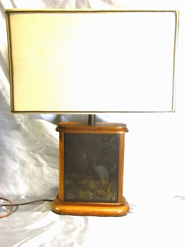 Lampe bois bronze - lampe,