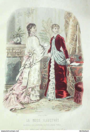 Gravure mode illustree 1882 - gravure,