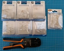 Lot Pince à sertir Gigamédia avec fiches RJ45 et RJ11 (réf: 907HSTS201)