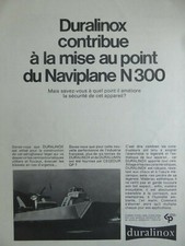 9/1968 PUB DURALINOX SEDAM BERTIN AEROGLISSEUR NAVIPLANE N300 FRENCH AD