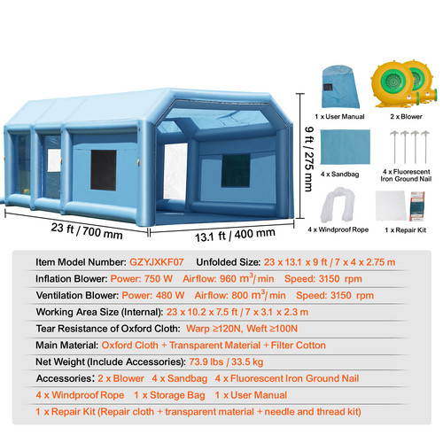 Cabine peinture gonflable - de,