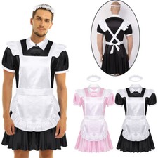 Homme Déguisement Soubrette Role Play Lingerie Pyjama Servante Tablier Uniforme