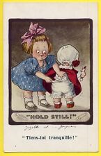 cpa HUMOUR HUMOR Epingle à Nourrice "HOLD STILL !" Jupon Couche Culotte Enfants