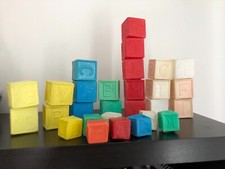 lot de cubes plastique lettres années 60 vintage jouets anciens vintage rétro