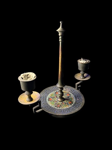 Bougeoir ancien bronze - bougeoir, en