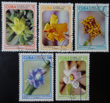 TIMBRES du 1CUBA - FLEURS