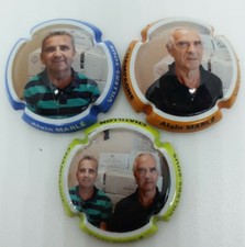 Série de 3 Capsules de champagne Marlé Alain Portrait Janvier 2021. TF