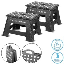 STAHLWERK Marchepied pliant, lot de 2, capacité de charge 150 kg Tabouret pliant