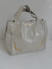 Sac Gianni Versace vintage sac à main cuir d'agneau écru 1990 luxe élégance...