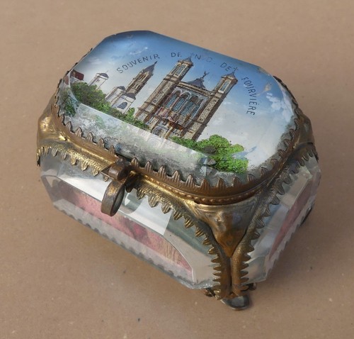 Ancienne boite bijoux verre - bijoux,