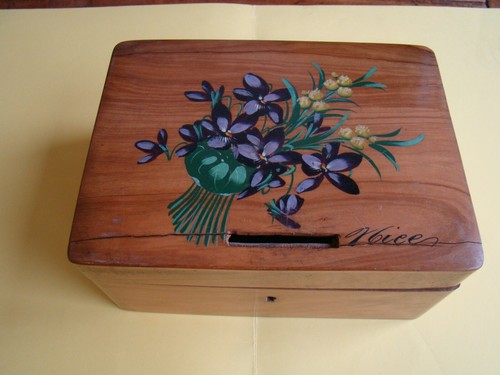 Boite tirelire bois - en,