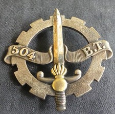 Insigne béret 504° Bataillon du Train – Drago Paris embouti – REF 5947
