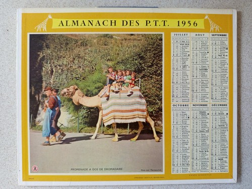 Calendrier postes 1956 - calendrier,