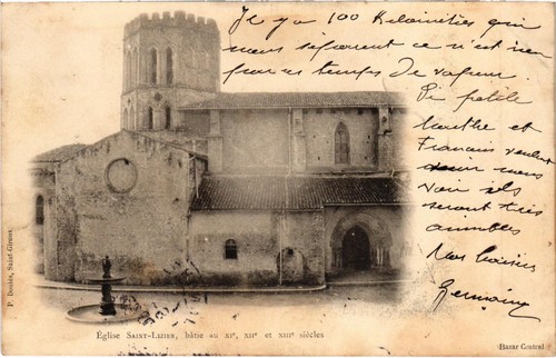 Cpa église lizier - st-lizier, ariege