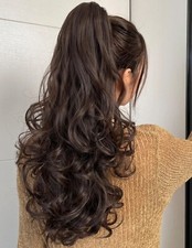 Extension Queue De Cheval 100% Synthétique Postiche Brun Marron Foncé A Pince