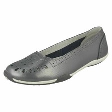 Chaussures Casual En Cuir Étain Pour Femmes Slip On F8R0444