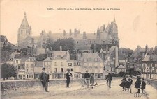CPA 45 LOIRET LA VUE GENERALE LE PONT ET LE CHATEAU ( VUE D'UN HOMME AVEC ATTELA