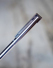 STYLO BILLE WATERMAN DIRECTEUR GENERAL ARGENT MASSIF 925 LISSE-BANDE LAQUE NOIRE