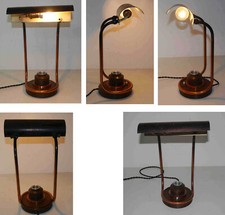 Lampe de bureau art déco bois