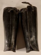 guêtres WW2 Allemand cuir noir officier German 2 GM 39-45