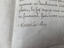 Stanislas Leszczynski - Signature autographe - Prévôté de Pompey - Hymonet