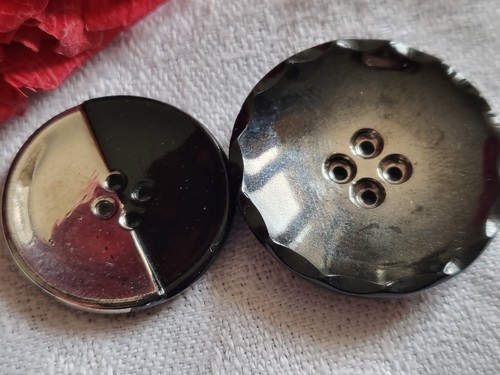 Duo boutons anciens - , verre