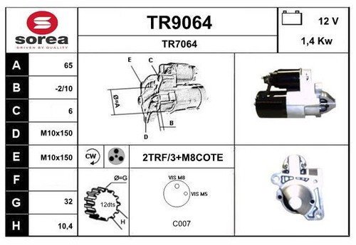 Démarreur snra tr9064 - démarreur,
