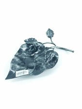 Cendrier En Fer Forgé À Feuille Avec Rosette Idéal Porte-Bougie Décor