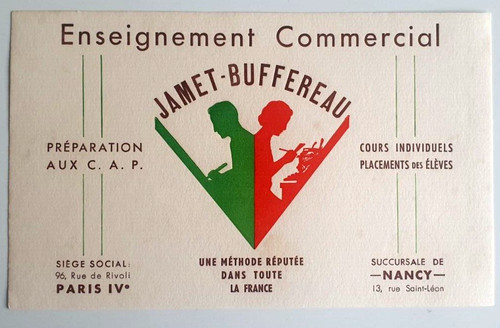 Ancien buvard enseignement - ancien,
