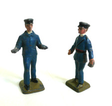 DÉCOR GARE 2 FIGURINES ÉCHELLE "O"  MÉTAL CBG  ANNÉES 30/50  Ht 40mm ÉTAT DE JEU