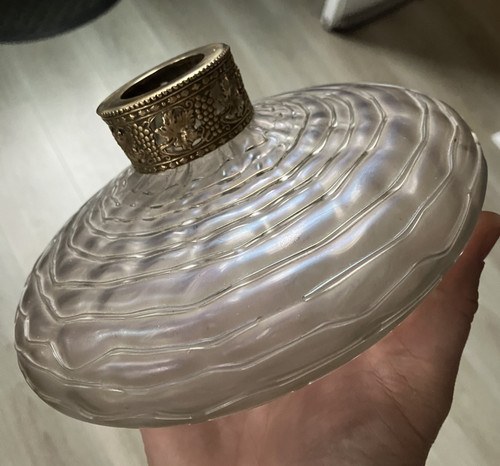 Ancien vase aplati verre - aplati,