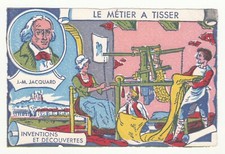 *** Le Métier à Tisser _ Inventions er Découvertes *** Chromo ancien 13,5 x 9