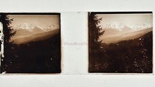 Paysage Montagne Neige Photo Plaque de verre c1920 Vintage §48L3n2