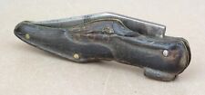 Ancien COUTEAU de poche pliant CORNE de bovin en forme de CHAUSSURE "DE" knife