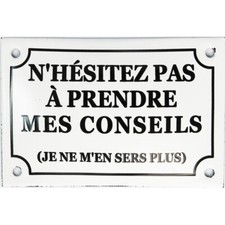 Plaque émaillée humoristique